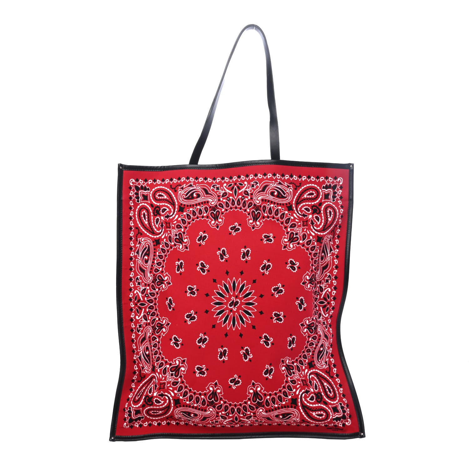 Saint Laurent Canvas Bandana Antibe Flat Shopping Tote Red 1 of 4