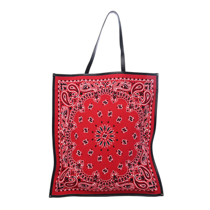 Saint Laurent Canvas Bandana Antibe Flat Shopping Tote Red 1 of 4