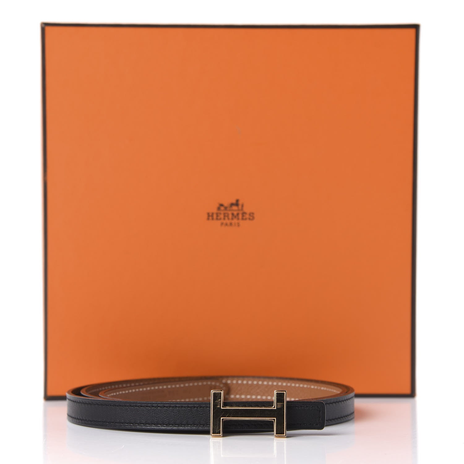 Hermes Swift Epsom 13mm Focus Belt 95 Black Gold 7 of 7