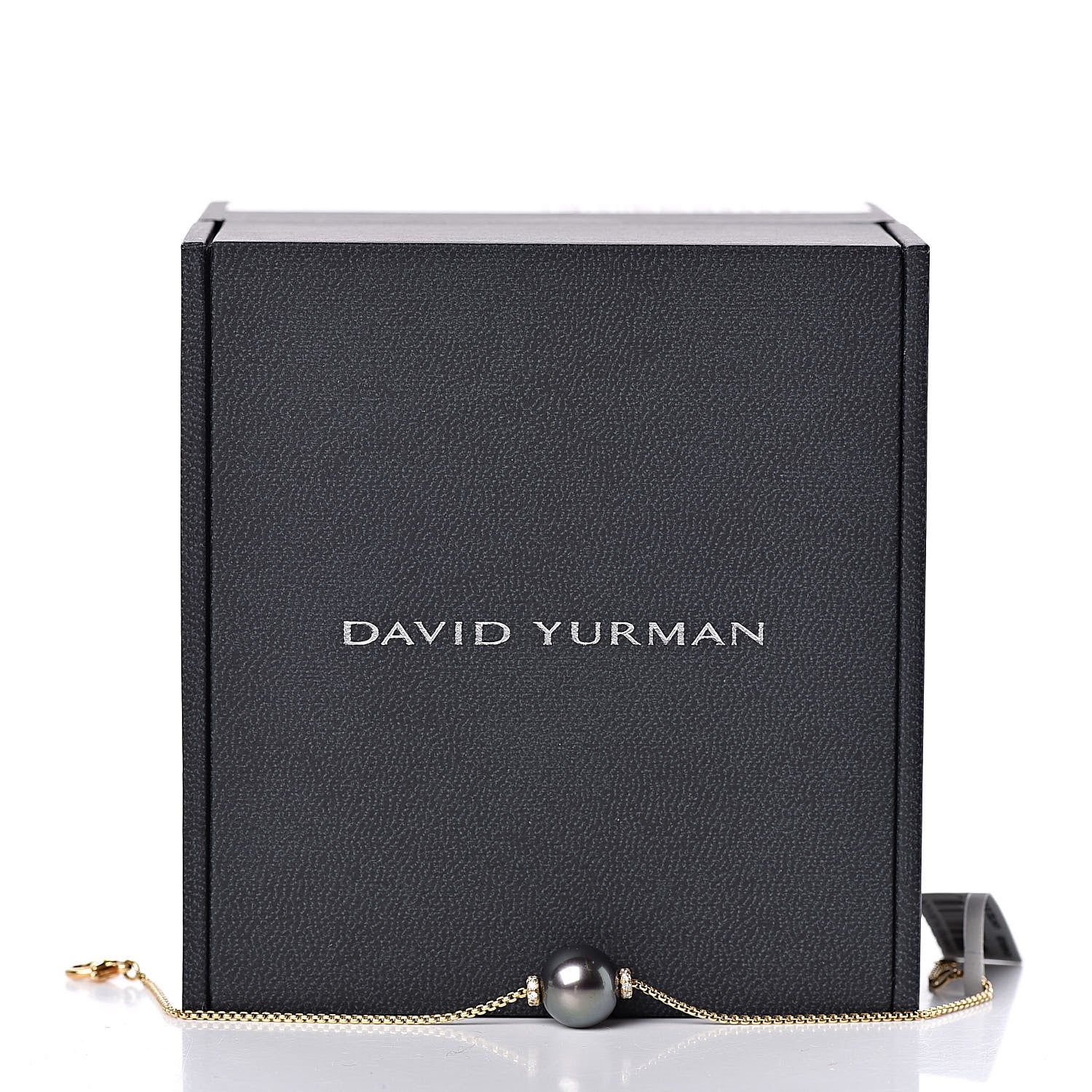 David Yurman 18K Yellow Gold Diamond Tahitian Pearl Solari Single Station Adjustable Bracelet Grey 5 of 5