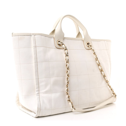 Chanel Cotton Medium Deauville Tote White 3 of 11