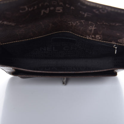 Chanel Calfskin Embossed Medium Flap Dark Brown 5 of 7