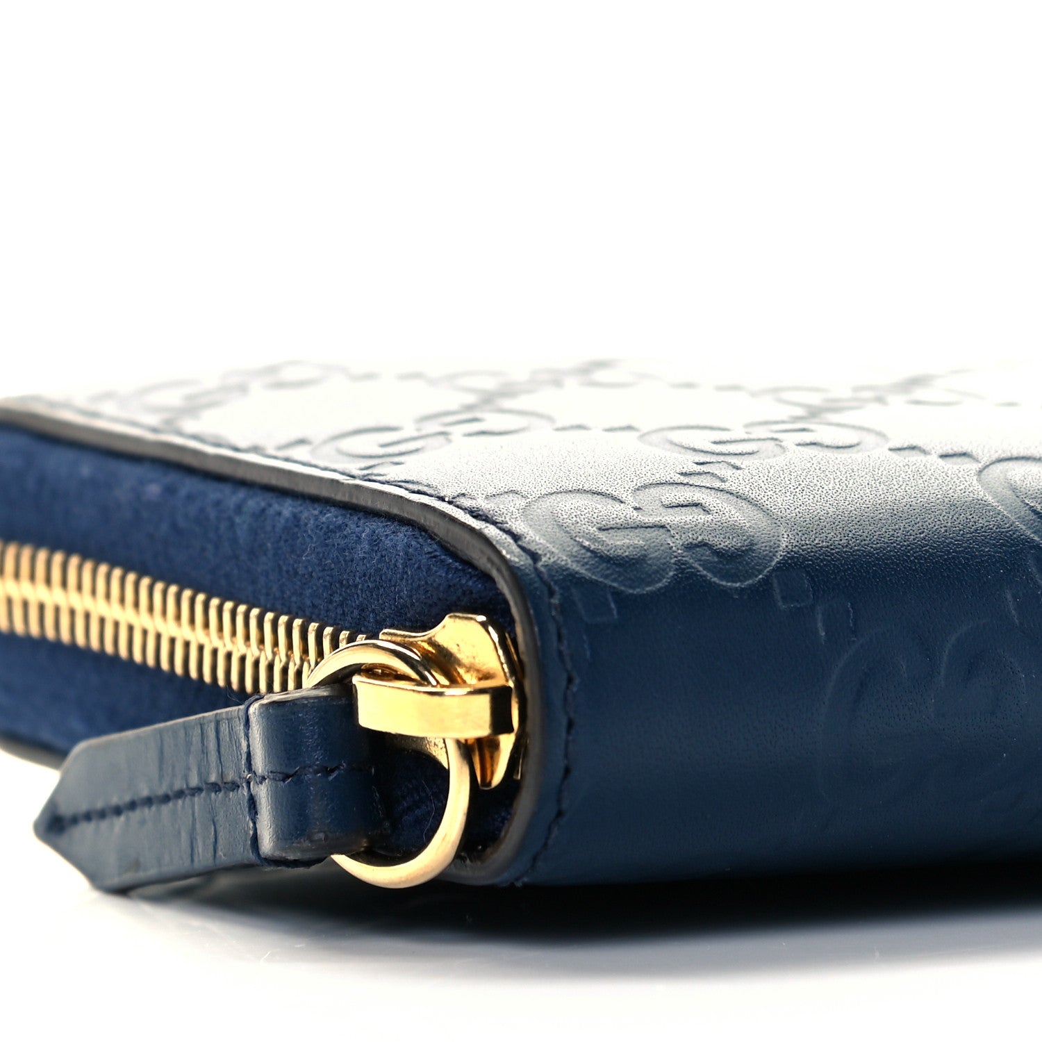 Gucci Guccissima Zip Around Wallet Blue 7 of 8