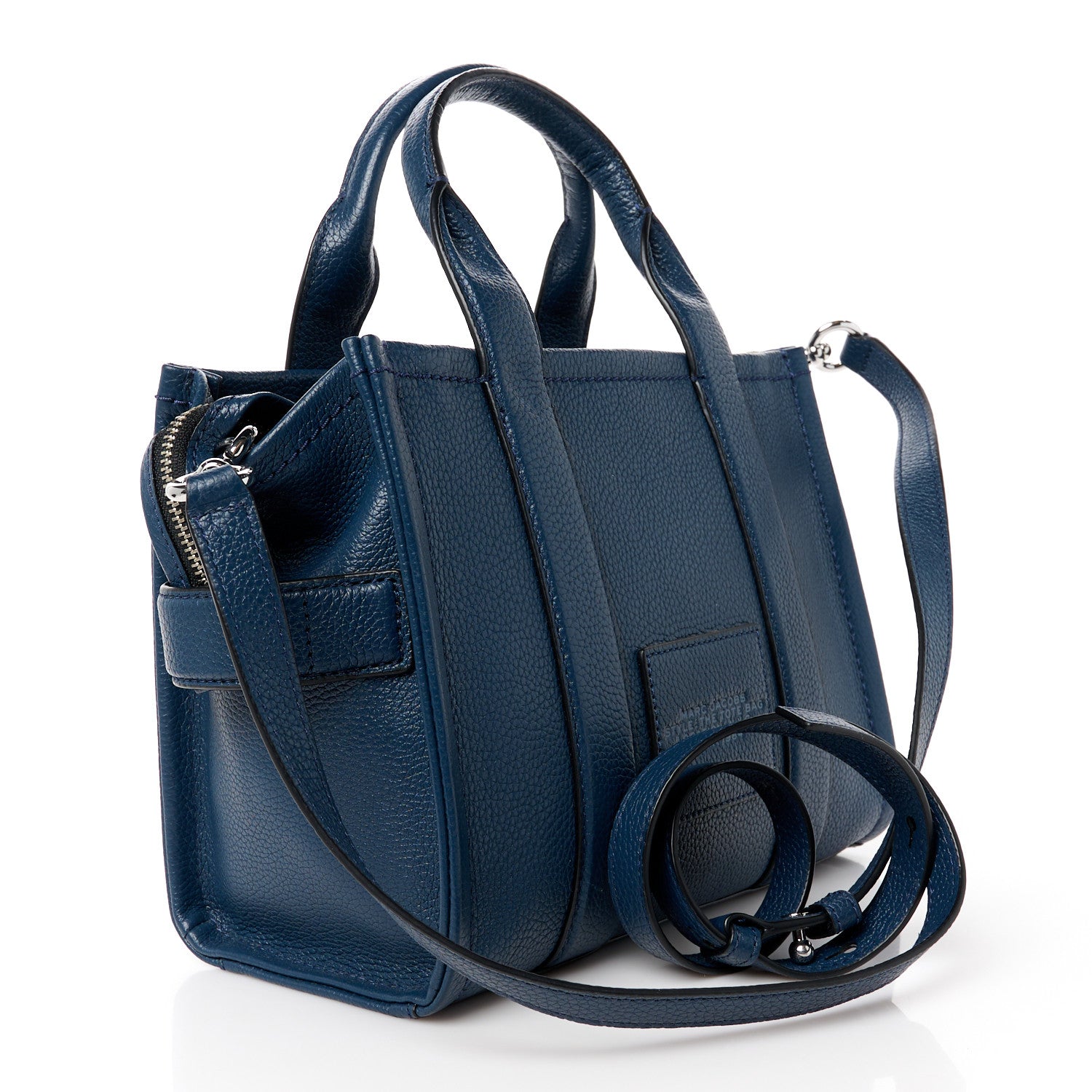 Marc Jacobs Grained Calfskin Small The Tote Bag Blue Sea 3 of 12