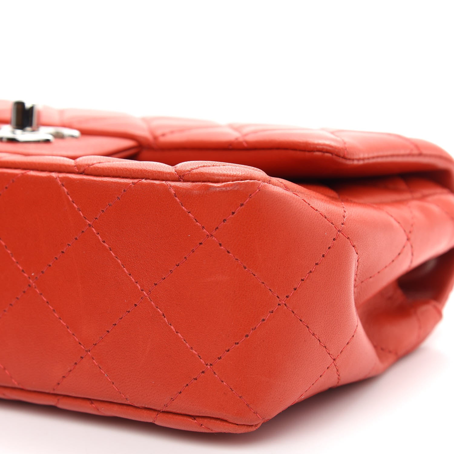Chanel Lambskin Quilted Mini Rectangular Flap Red 9 of 9