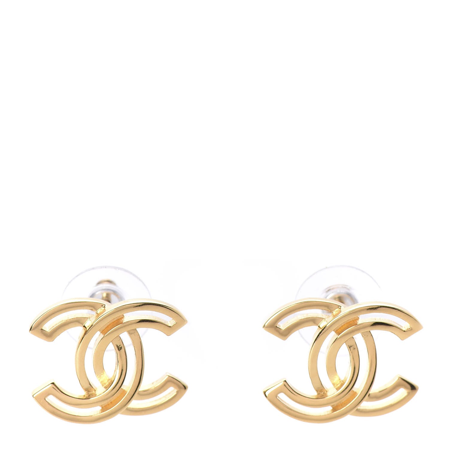 Chanel Metal Obazine CC Earrings Gold 1 of 5