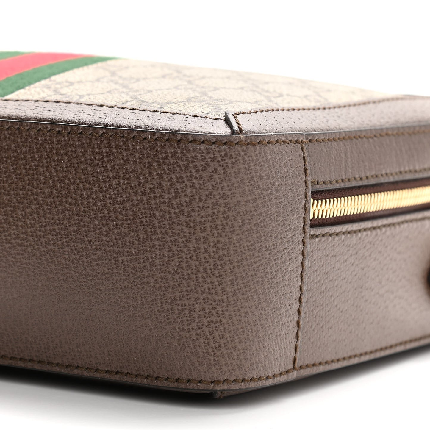 GG Supreme Web Small Ophidia Top Handle Shoulder Bag Brown