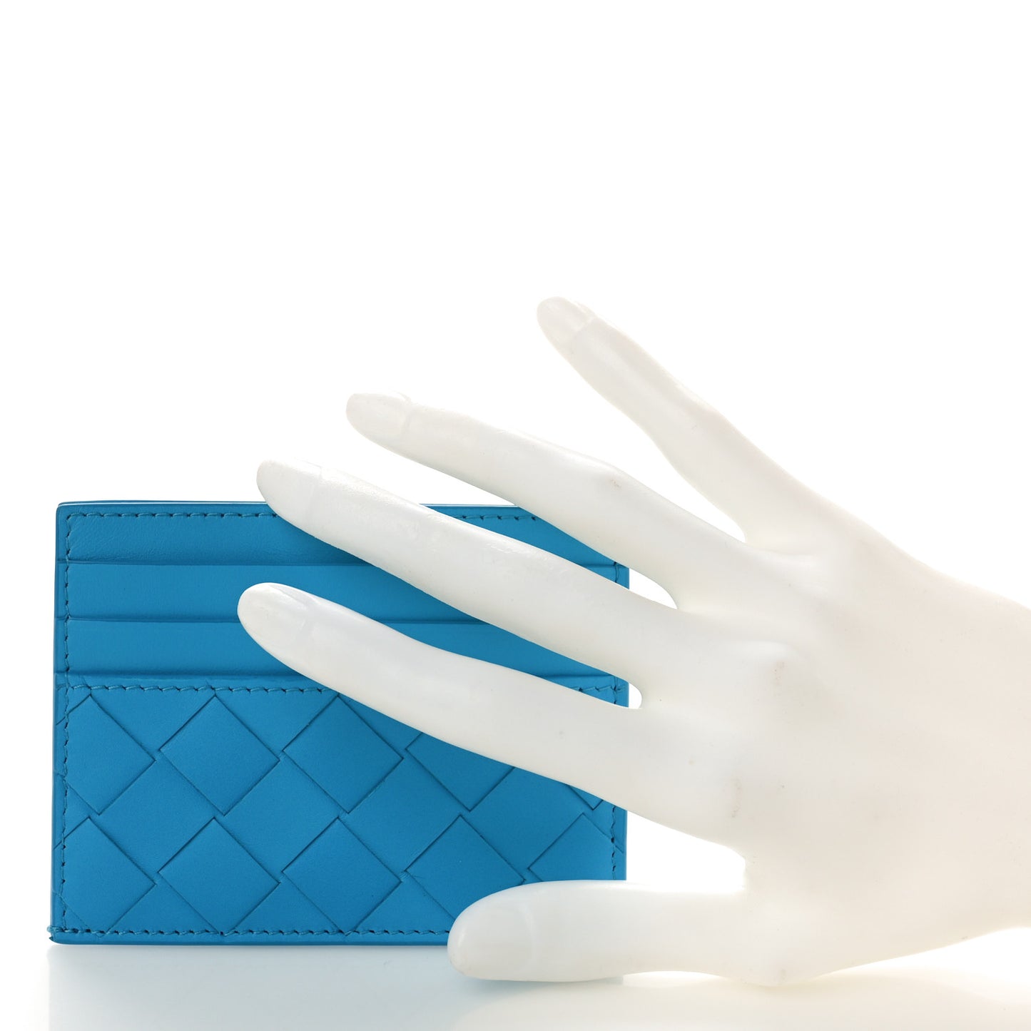 BOTTEGA VENETA Nappa Intrecciato Card Case Pool