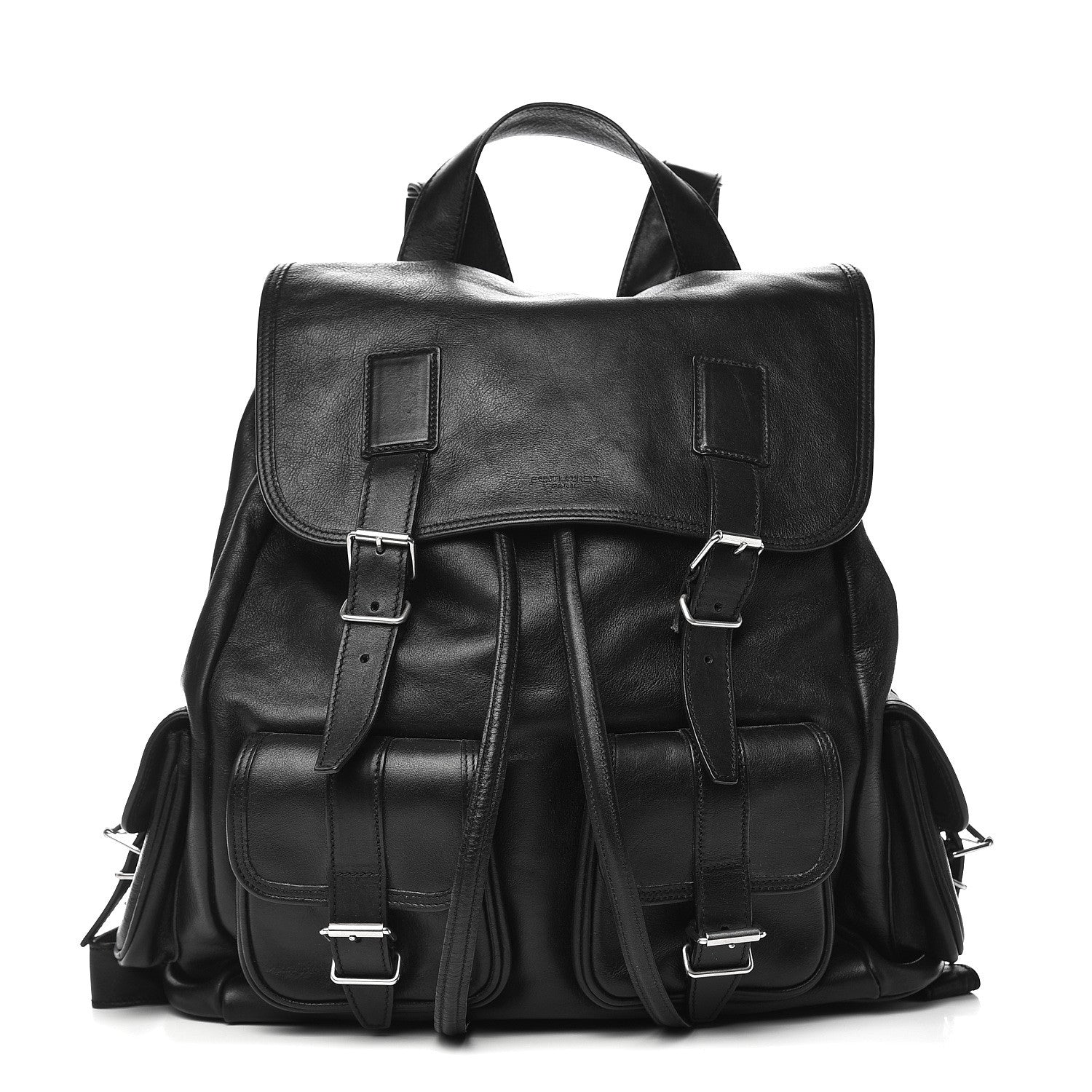 Saint Laurent Smooth Calfskin Roc Sack Backpack Black 1 of 15