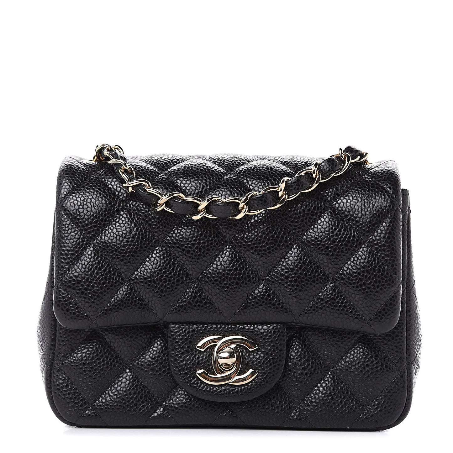 Caviar Quilted Mini Square Flap Black