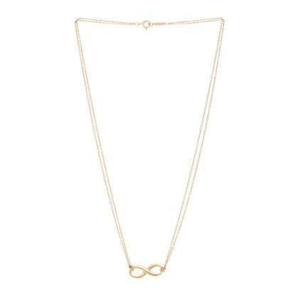 Tiffany 18K Yellow Gold Infinity Double Chain Pendant Necklace 3 of 4