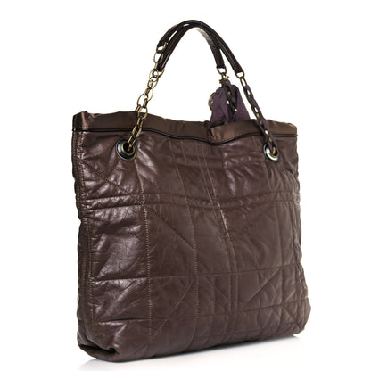 Lanvin Lambskin Quilted Amalia Cabas Tote Brown 5 of 23