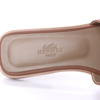 Hermes Box Calfskin Oran Sandals 35 Gold 7 of 9