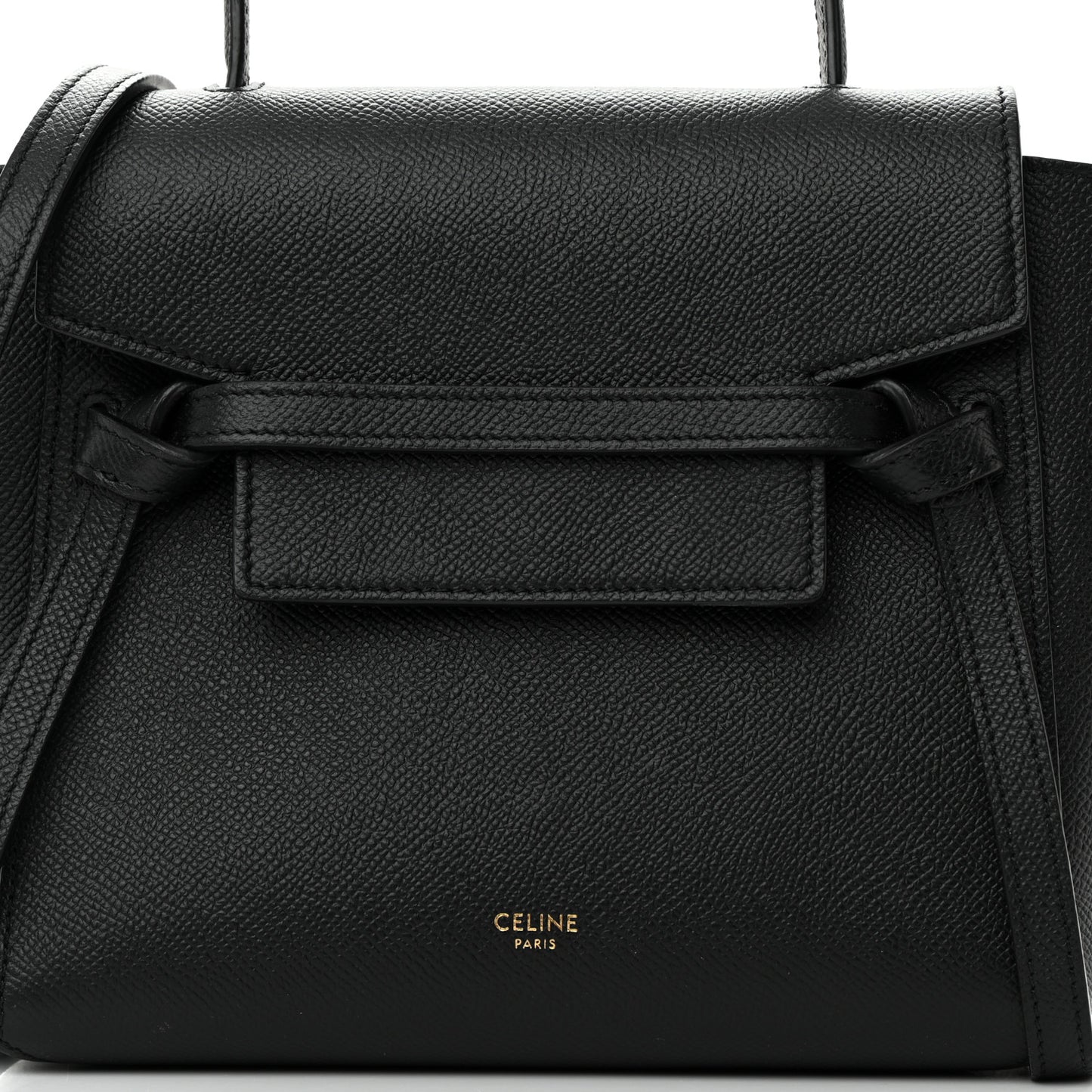 Grained Calfskin Nano Belt Bag Black