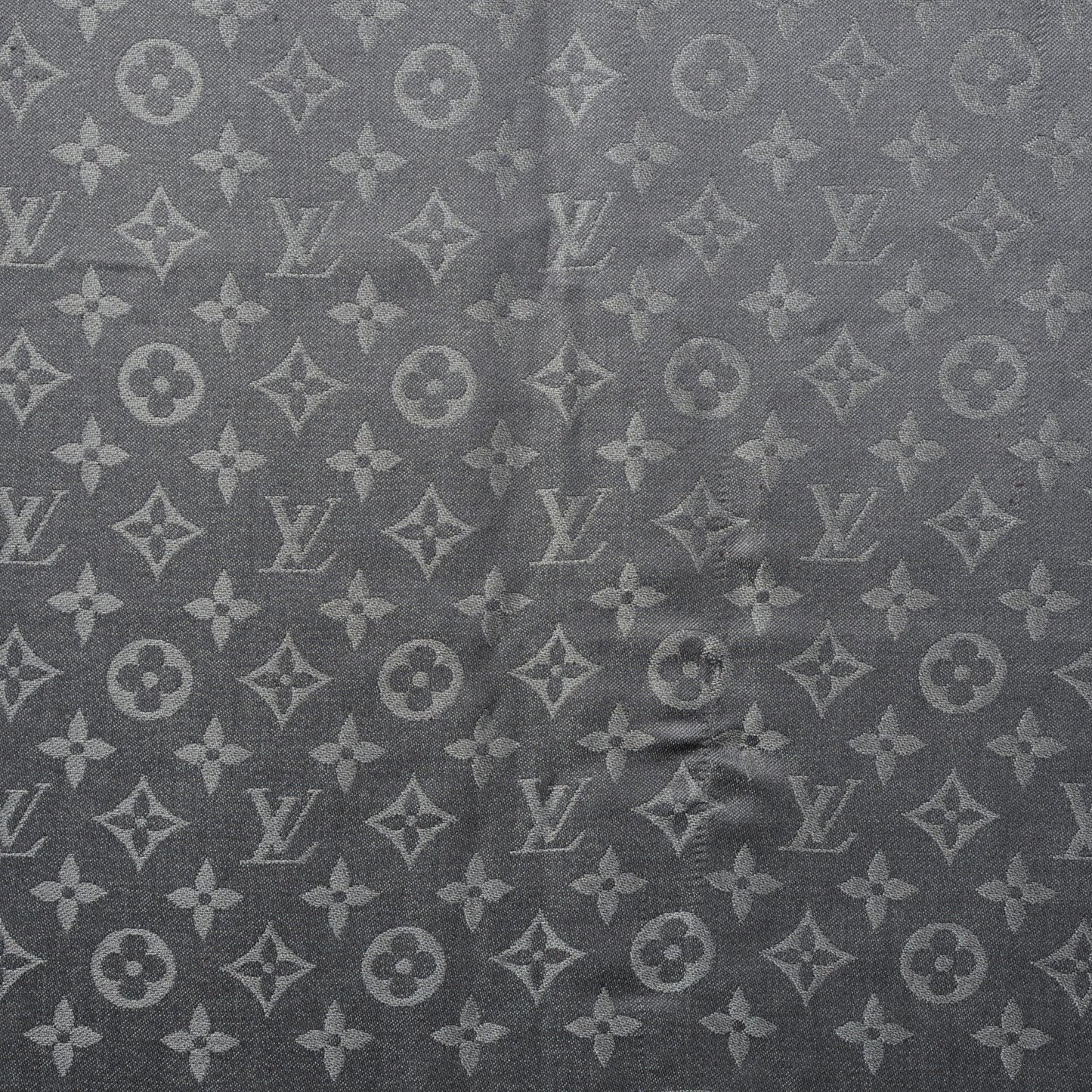 Silk Lurex Wool Monogram Shine Shawl Pearl Grey