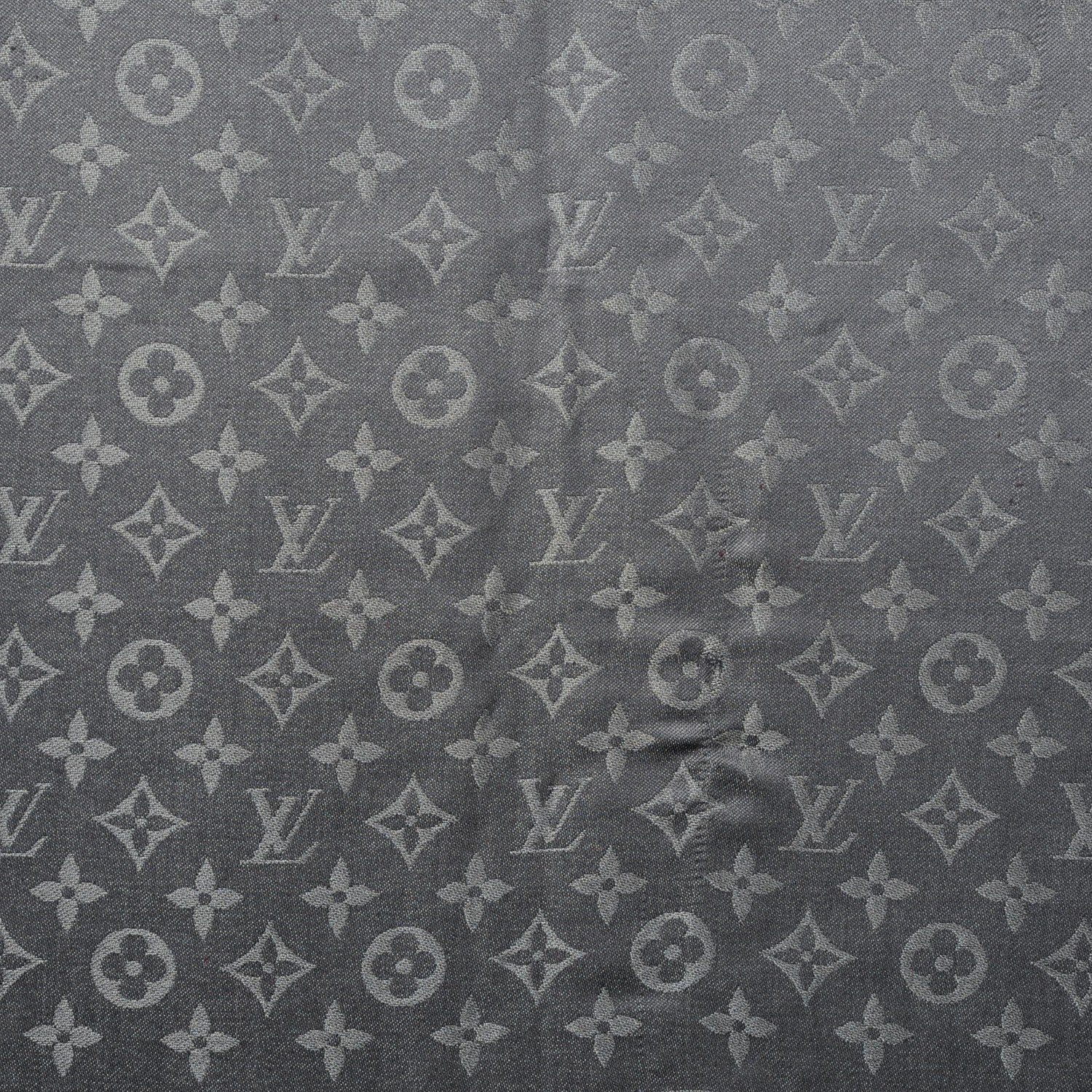 Louis Vuitton Silk Lurex Wool Monogram Shine Shawl Pearl Grey 7 of 8