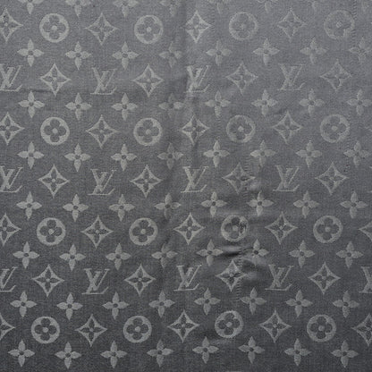 Louis Vuitton Silk Lurex Wool Monogram Shine Shawl Pearl Grey 7 of 8