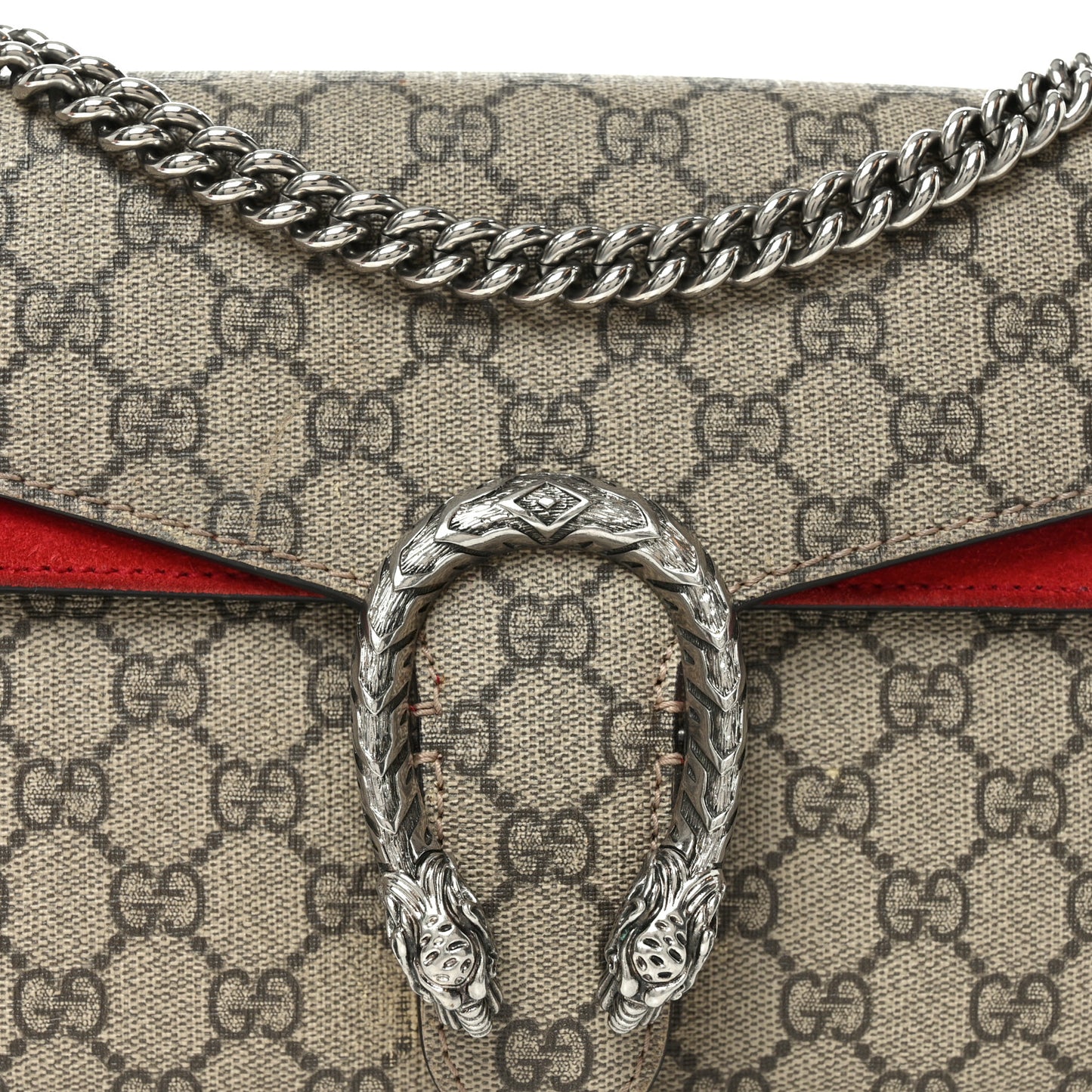 GG Supreme Monogram Small Dionysus Shoulder Bag Red