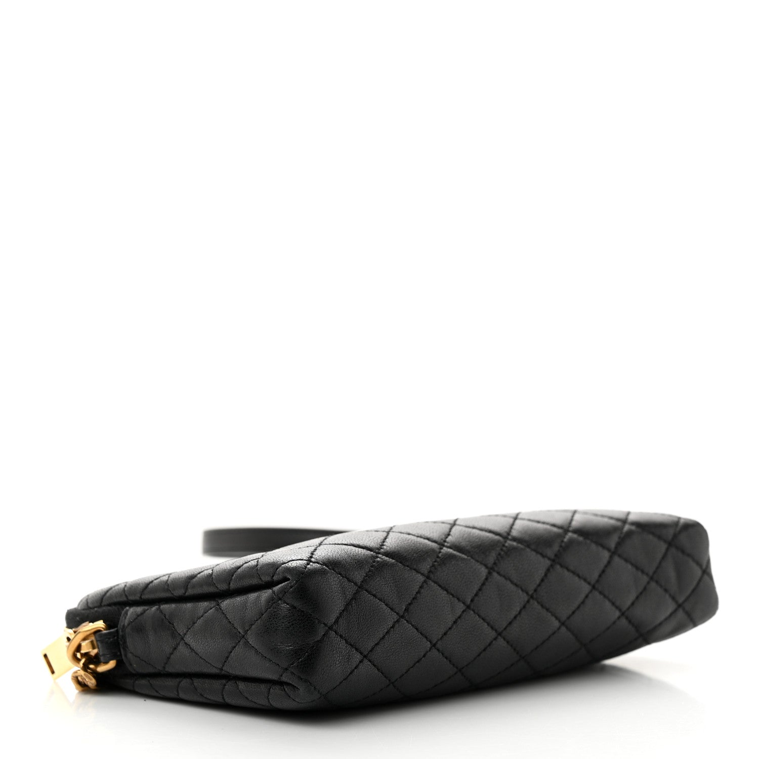 Saint Laurent SAINT LAURENT Lambskin Quilted Gaby Zipped Pouch Black 4 of 11