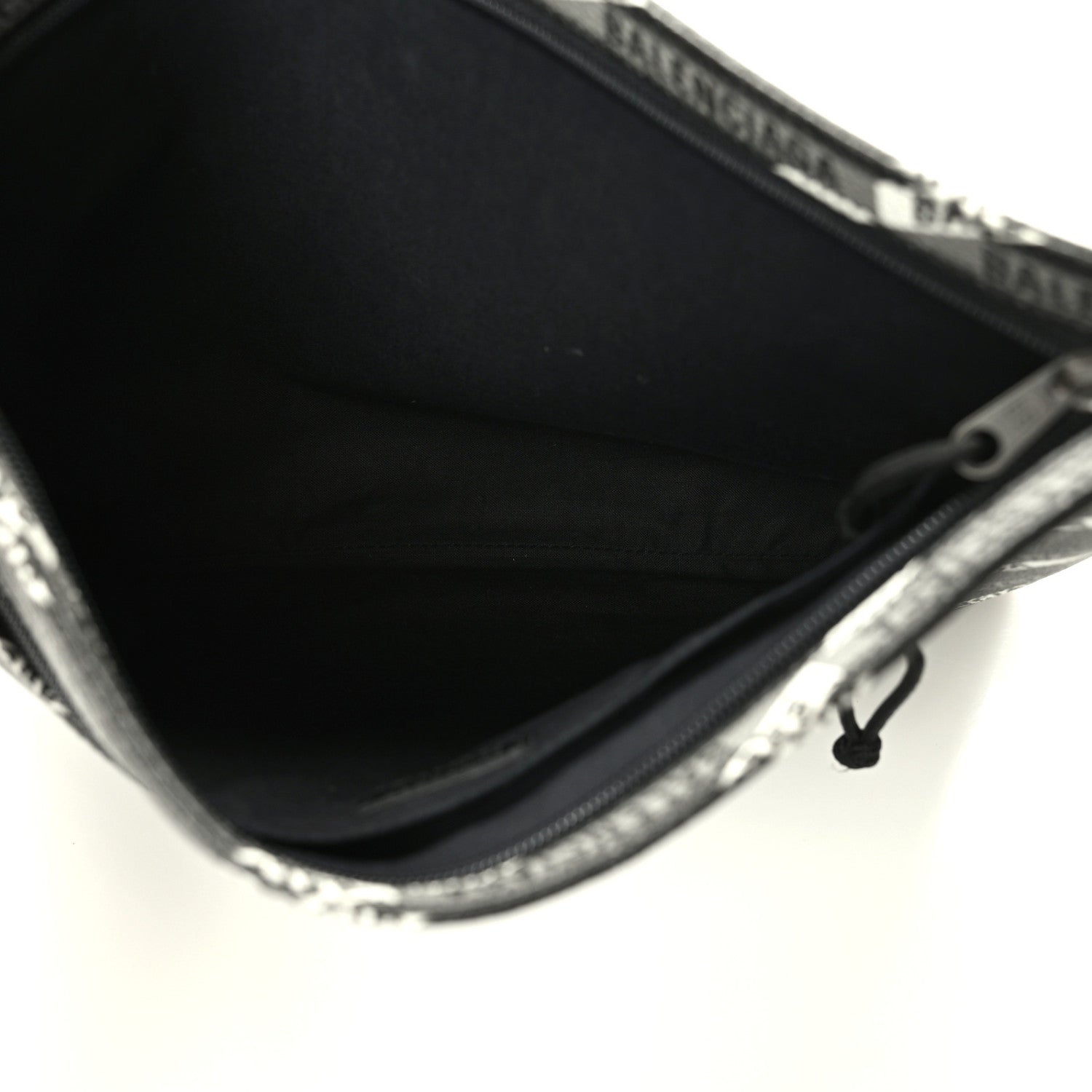 Balenciaga Coated Canvas Losange Monogram Zip Pouch Black Grey 5 of 8