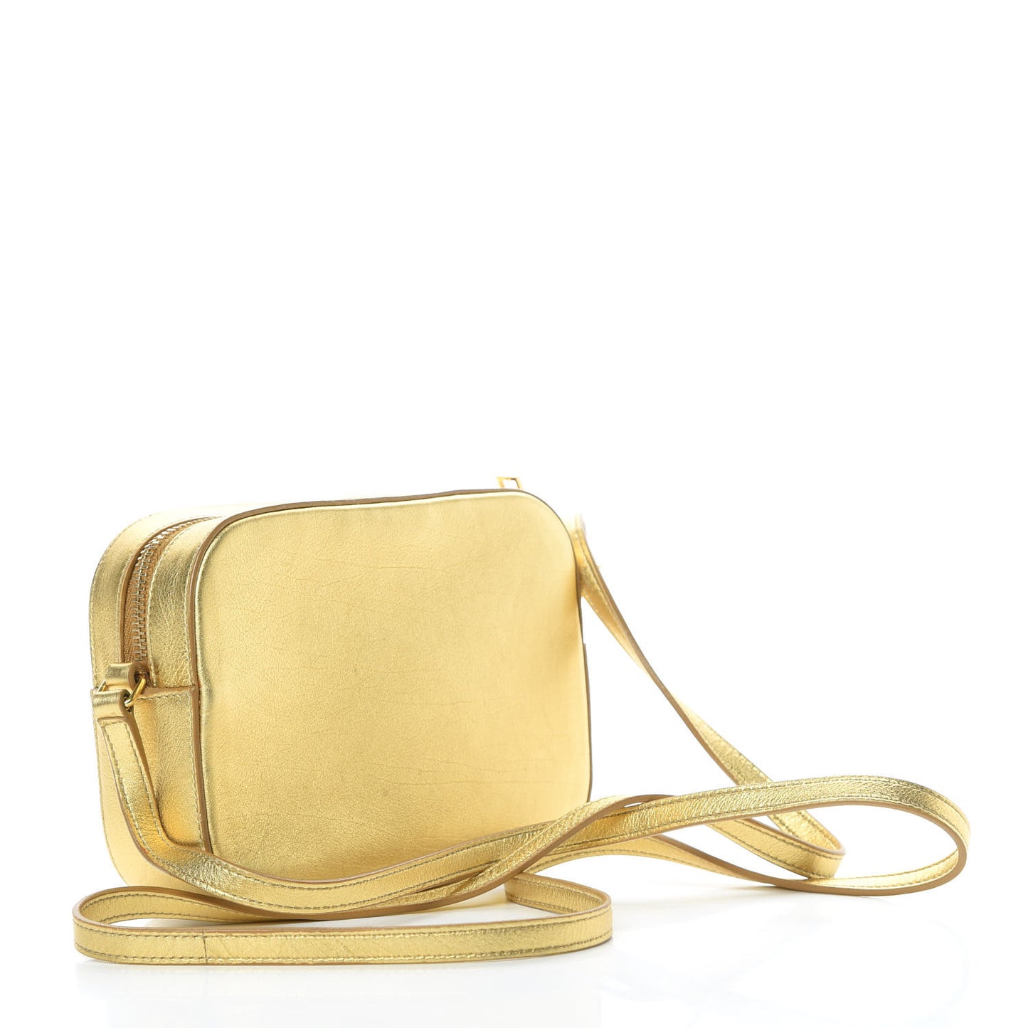 Metallic Calfskin Small Classic Monogram Camera Bag Gold