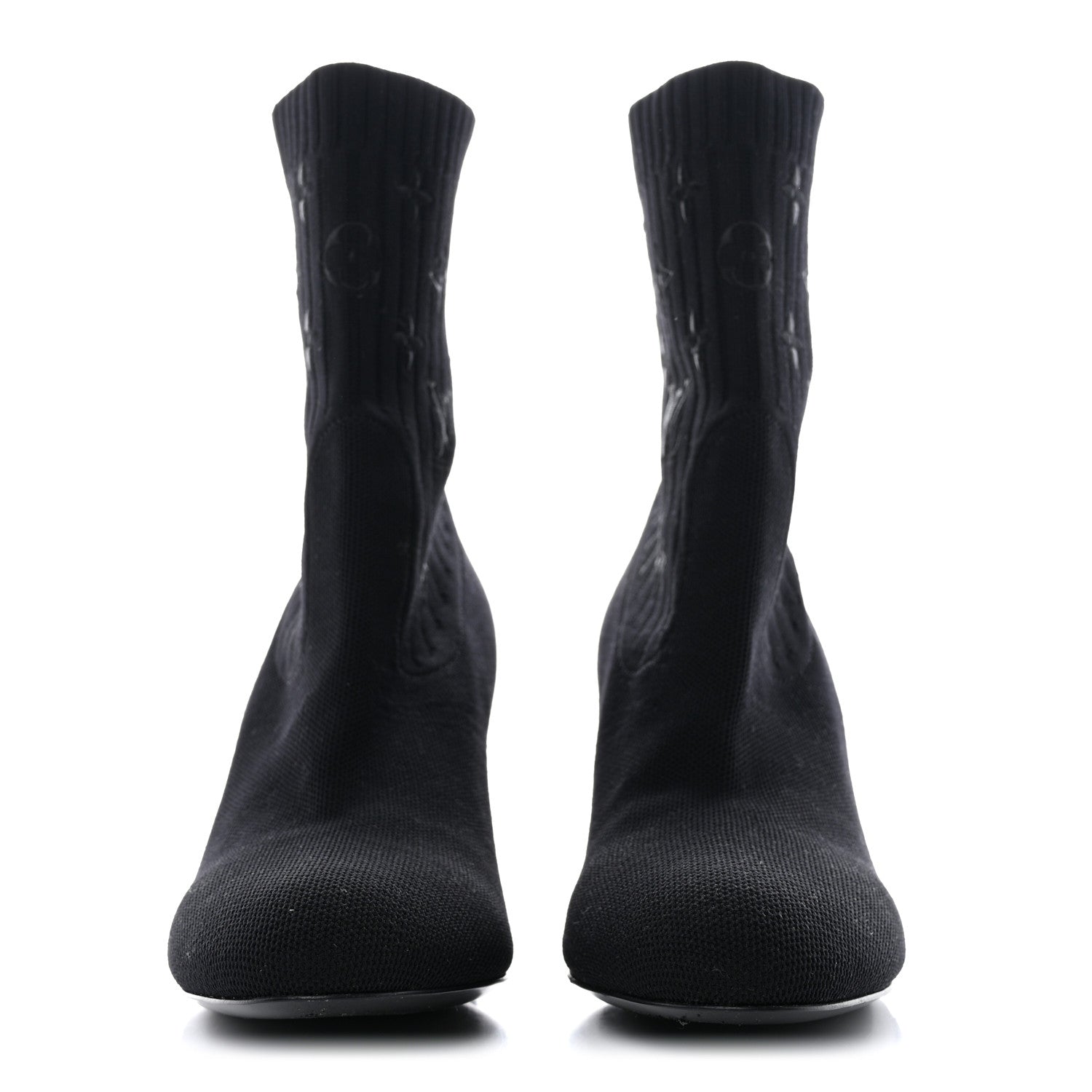 Louis Vuitton Monogram Stretch Fabric Silhouette Ankle Boots 40 Black 2 of 10