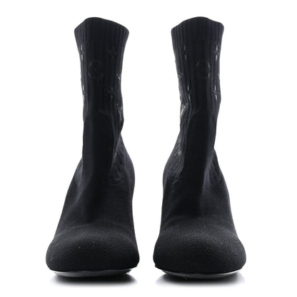 Louis Vuitton Monogram Stretch Fabric Silhouette Ankle Boots 40 Black 2 of 10