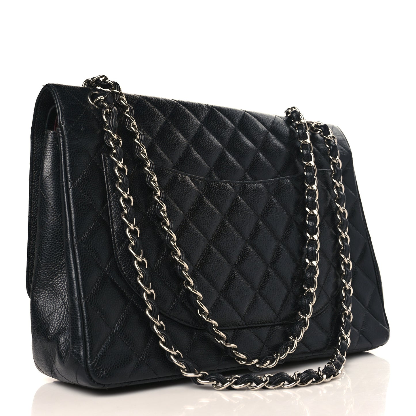 Caviar Quilted Maxi Double Flap Black