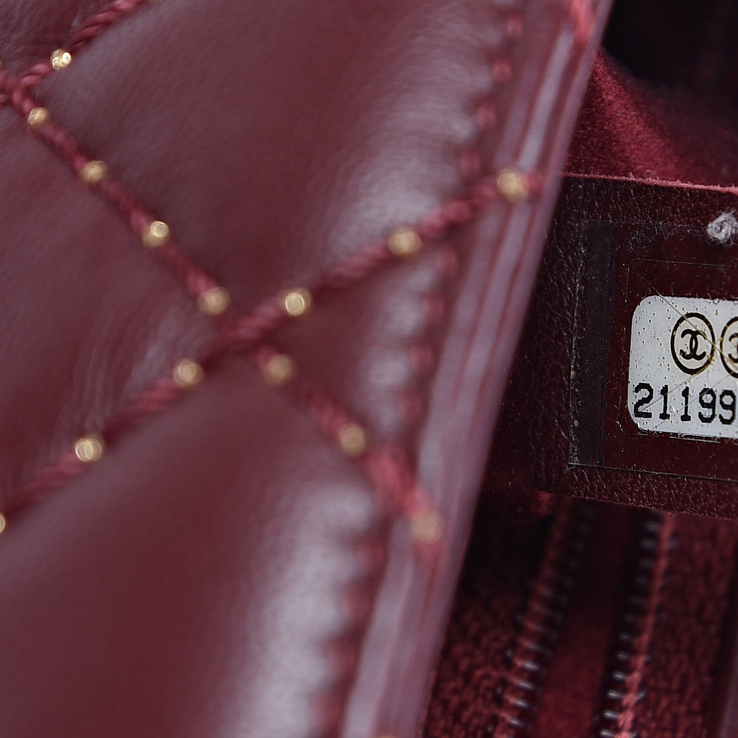 Chanel Lambskin Quilted Mini Studded Flap Burgundy 6 of 8
