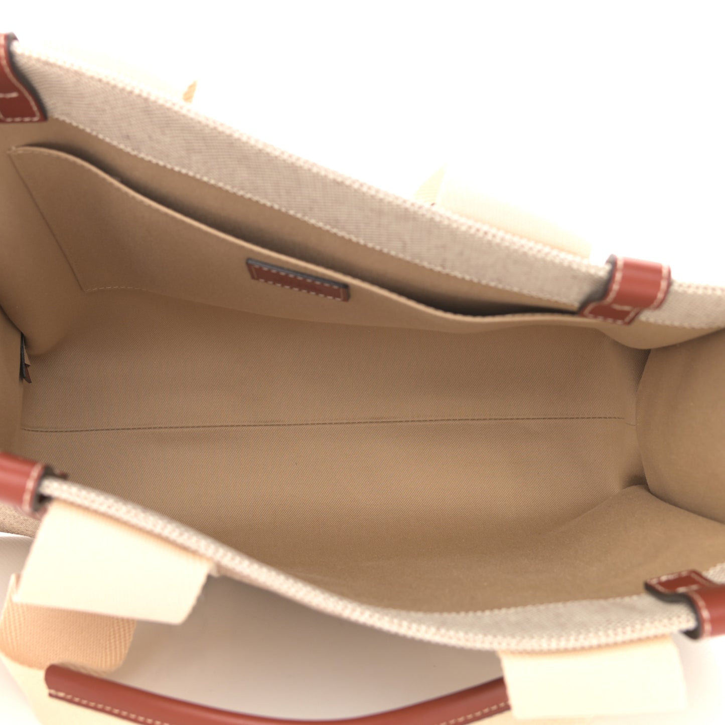 Cotton Calfskin Medium Woody Ribbon Tote White Brown
