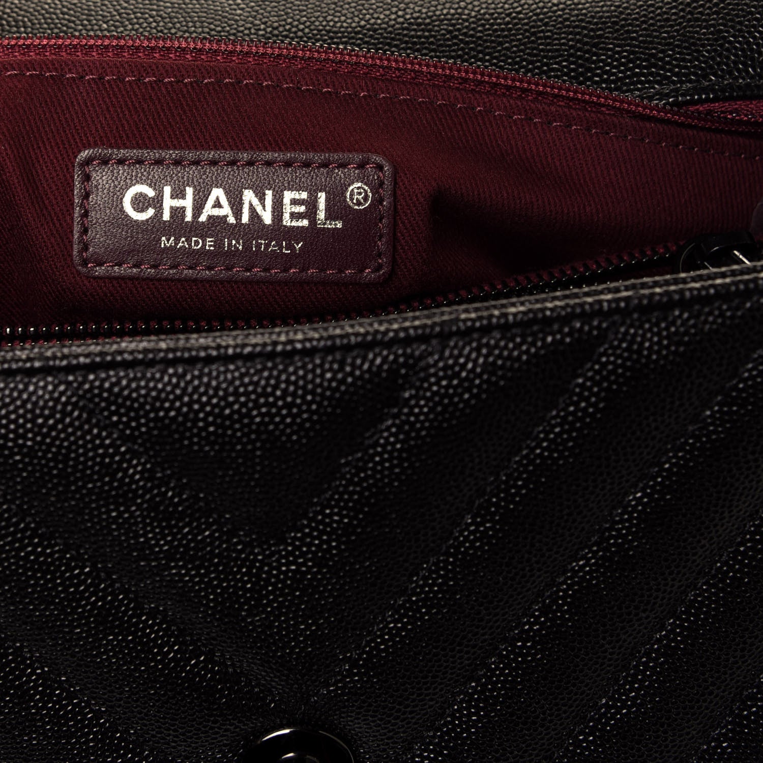 Chanel Caviar Chevron Quilted Small Coco Handle Flap So Black 6 of 13