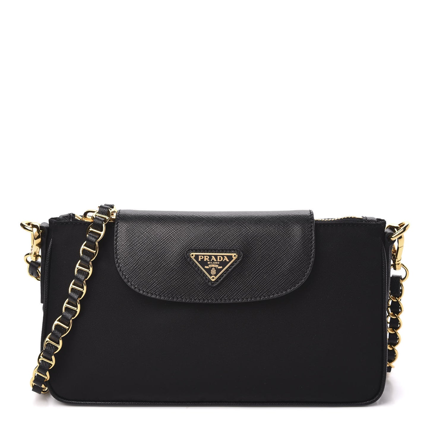 Tessuto Nylon Saffiano Crossbody Bag Black