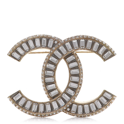 Chanel Baguette Crystal CC Brooch Gold 1 of 5