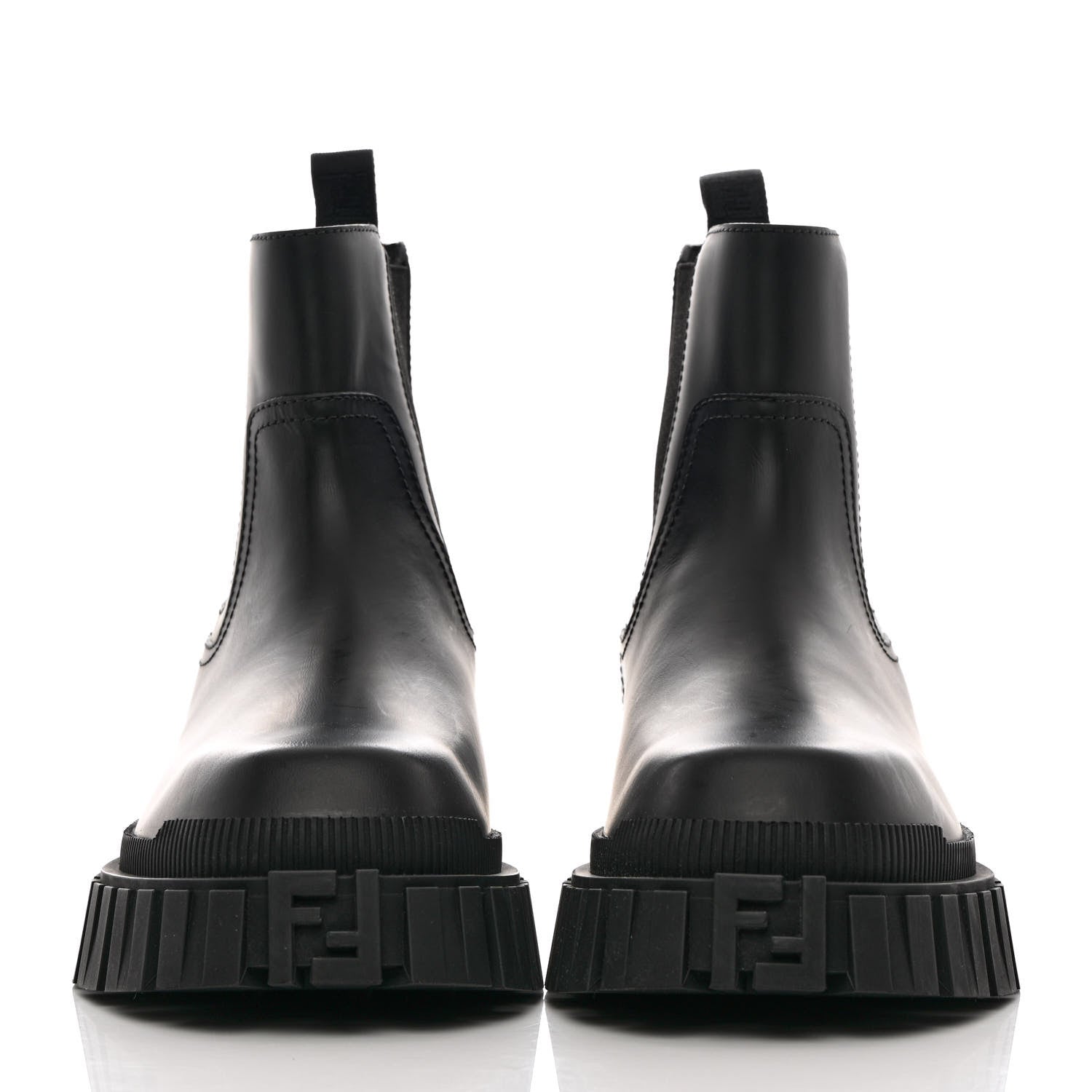 Fendi Calfskin Rubber Mens Fendi Force Chelsea Boots 9 Black 2 of 12