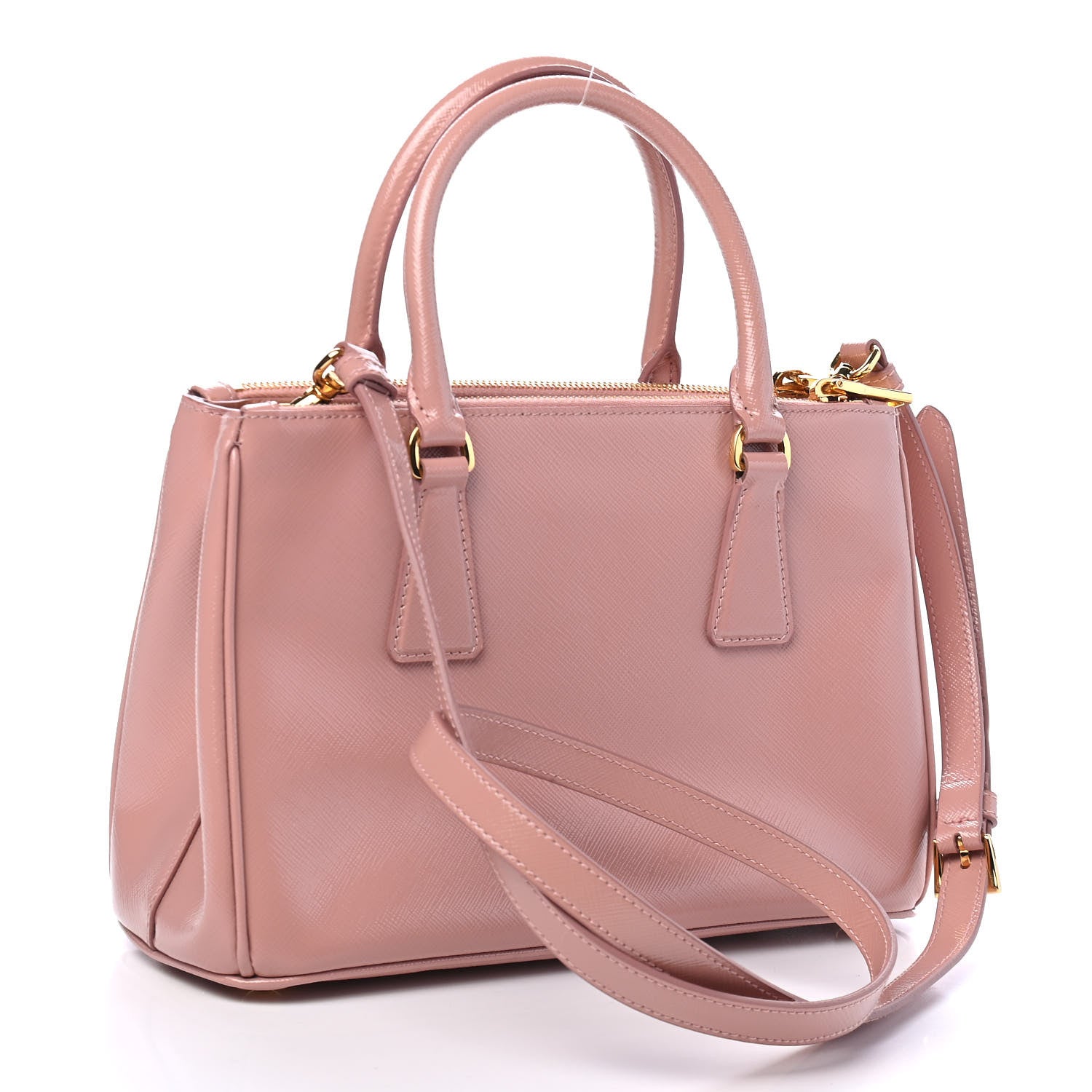 Prada Saffiano Vernice Mini Galleria Double Zip Tote Orchidea 2 of 9