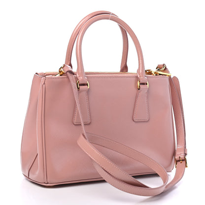Prada Saffiano Vernice Mini Galleria Double Zip Tote Orchidea 2 of 9