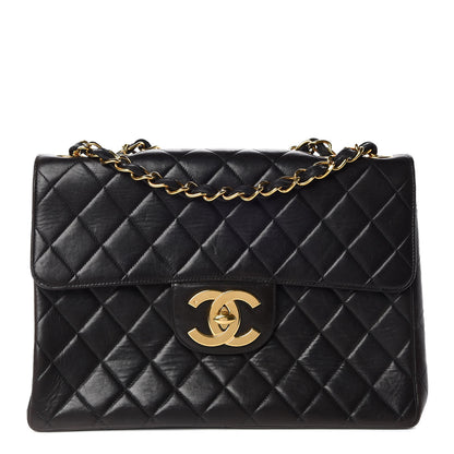 Chanel Lambskin Quilted XL Jumbo Single Flap Black 1 of 9