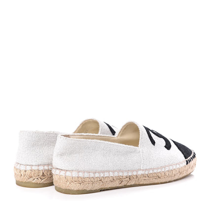 Chanel Terry Cloth CC Espadrilles 39 Silver Black 4 of 10