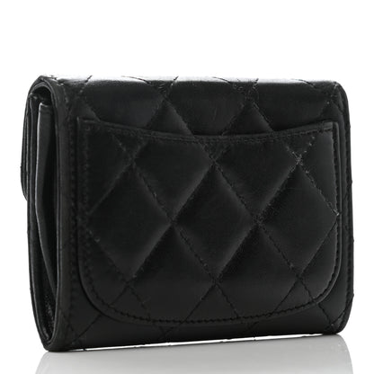 Chanel Lambskin Quilted Flap Card Holder Wallet Black 3 of 7
