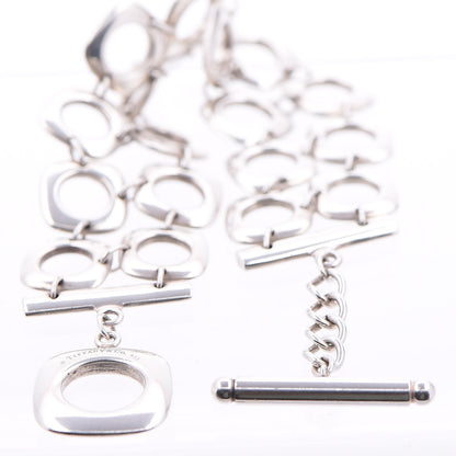 Tiffany Sterling Silver Double Cushion Square Link Toggle Bracelet 4 of 5