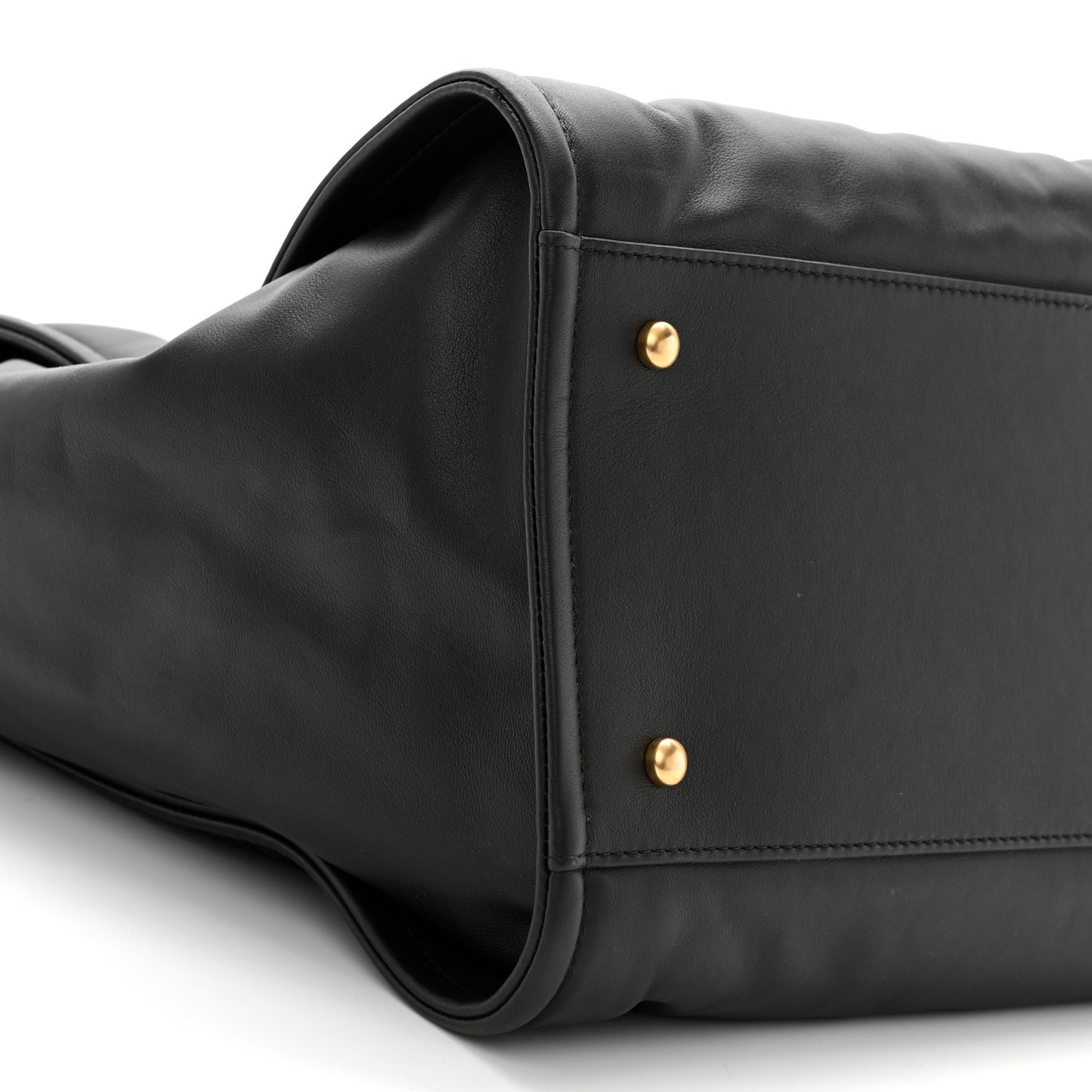 Calfskin Embossed Medium Deauville Tote Black