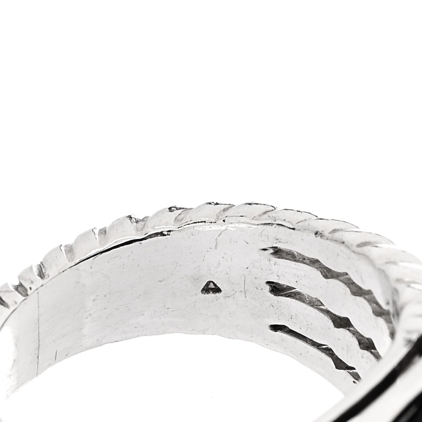 Sterling Silver Diamond Black Onyx 16mm Wheaton Ring 53 6.5