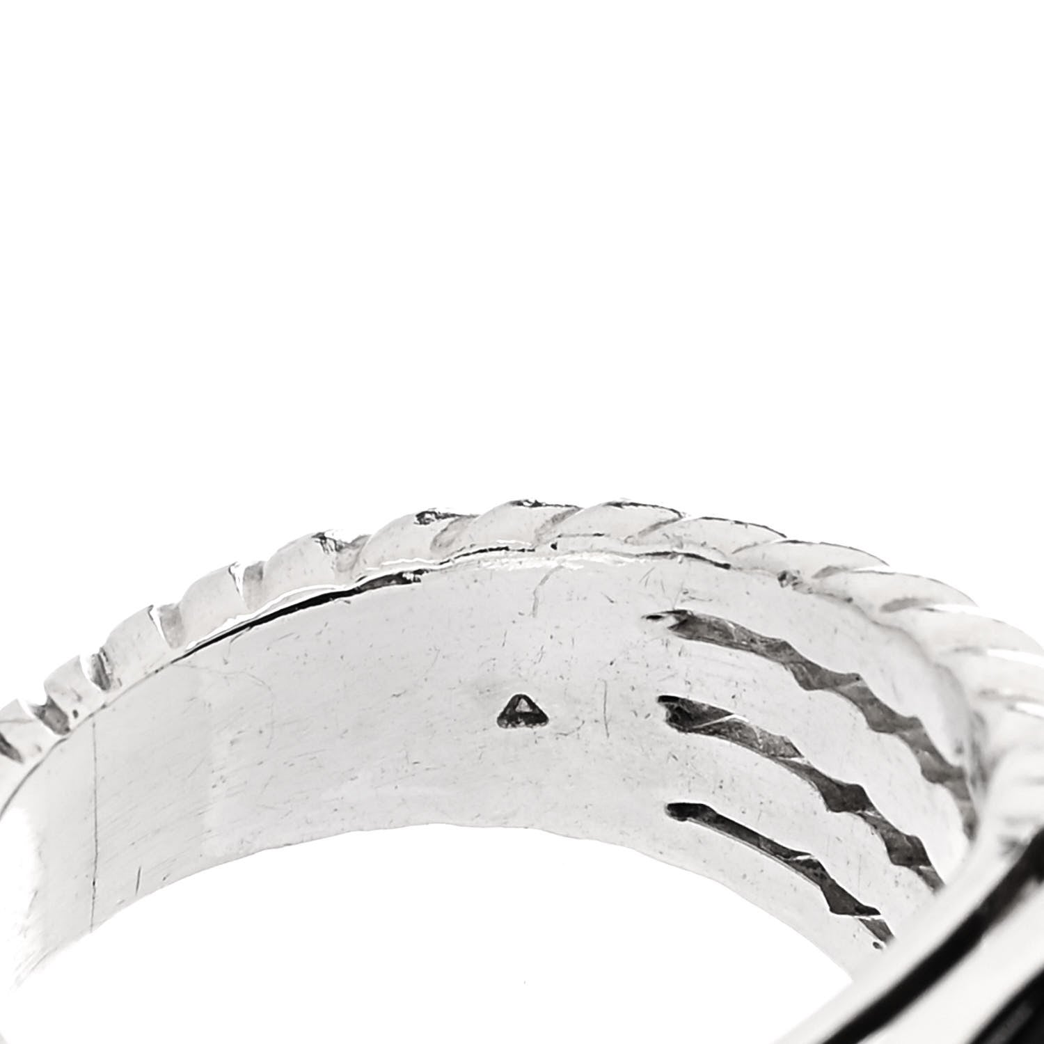 David Yurman Sterling Silver Diamond Black Onyx 16mm Wheaton Ring 53 6.5 6 of 6