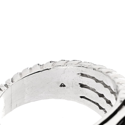 David Yurman Sterling Silver Diamond Black Onyx 16mm Wheaton Ring 53 6.5 6 of 6