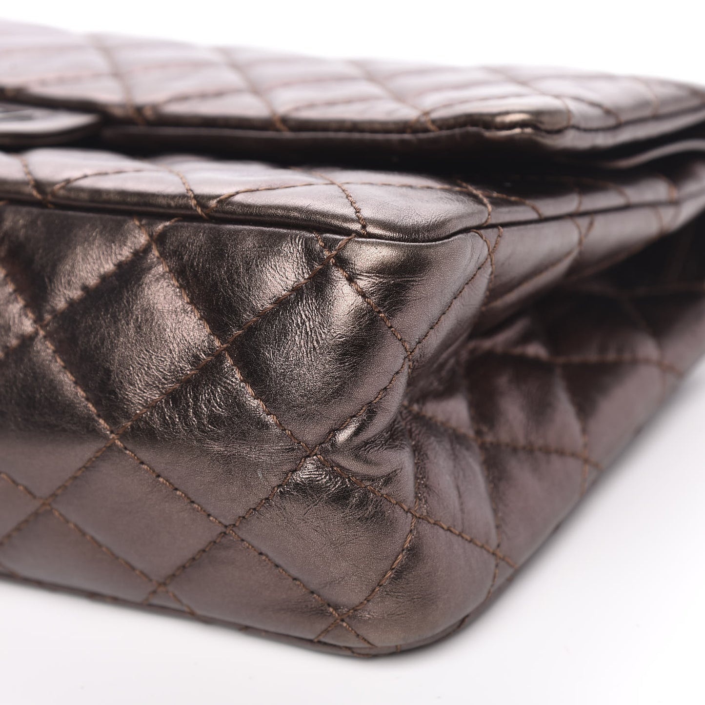 Metallic Aged Calfskin Quilted 2.55 Reissue 225 Flap Bronze