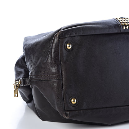 Saint Laurent Chevre Studded Large Rock Stud Easy Y Dark Brown 9 of 10