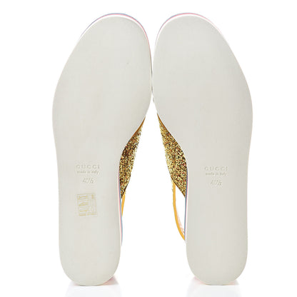 Gucci Glitter Crossover Platform Sandals 40.5 Gold 5 of 8