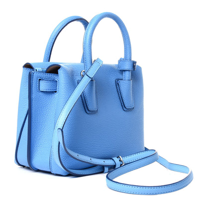 MCM Grained Calfskin Mini Milla Tote Mediterranean Blue 3 of 13
