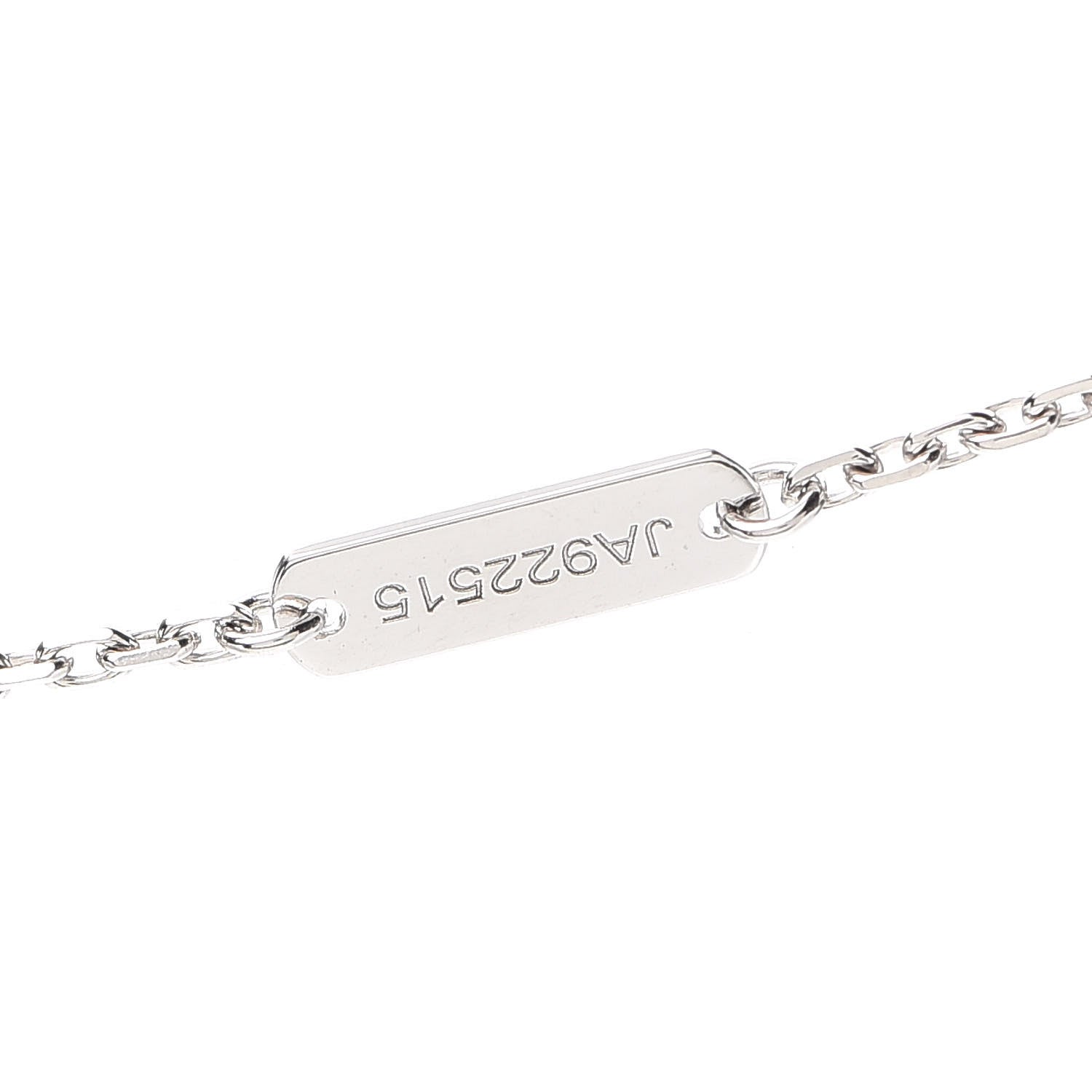 Van Cleef & Arpels 18K White Gold Diamond Guilloche Vintage Alhambra Pendant Necklace 5 of 8