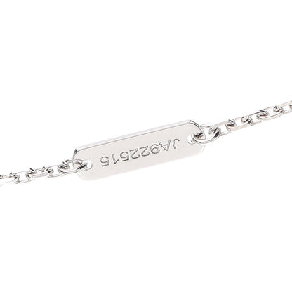 Van Cleef & Arpels 18K White Gold Diamond Guilloche Vintage Alhambra Pendant Necklace 5 of 8